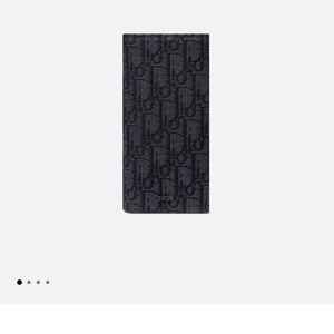 Vertical Long Wallet - Black Dior Oblique Jacquard